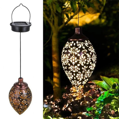 Solar Powered Metal Garden Lamp Outdoor Drop Design - Befez