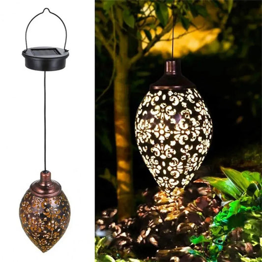 Solar Powered Metal Garden Lamp Outdoor Drop Design - Befez