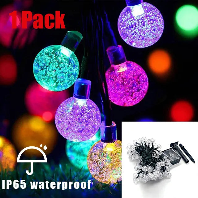 Bright Solar Powered Outdoor String Lights - Waterproof