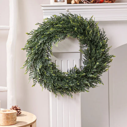 Artificial Fresh Green Wreath for Home Decor