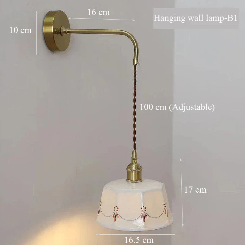 Vintage Style Japanese Wall Light with Switch