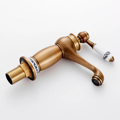 Classic Bronze Faucet with Ceramic Knob