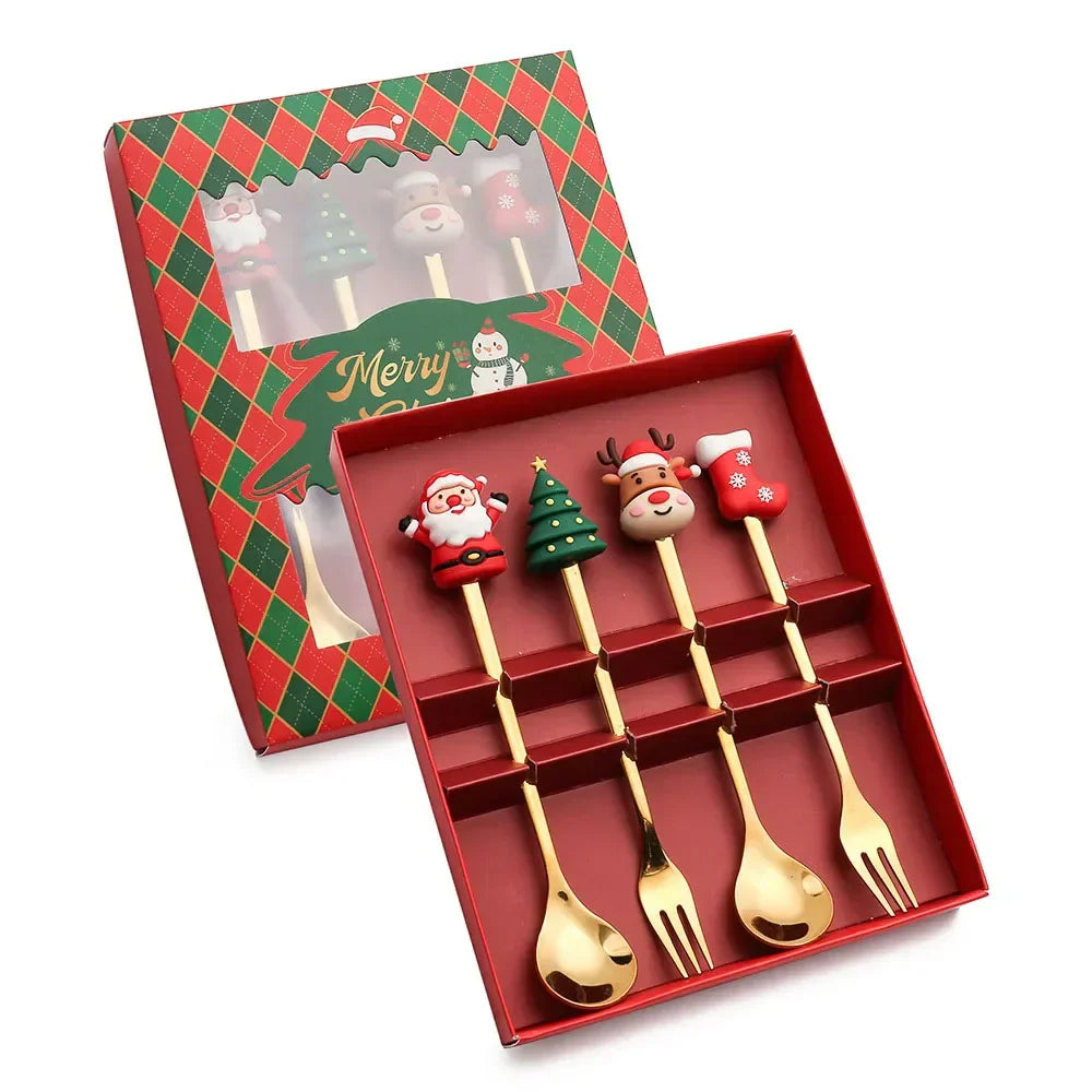 Holiday Christmas Spoon Set for Festive Dining