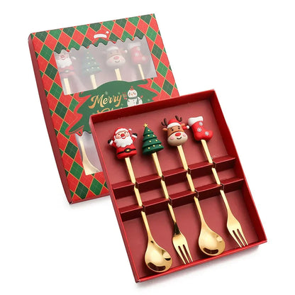 Holiday Christmas Spoon Set for Festive Dining