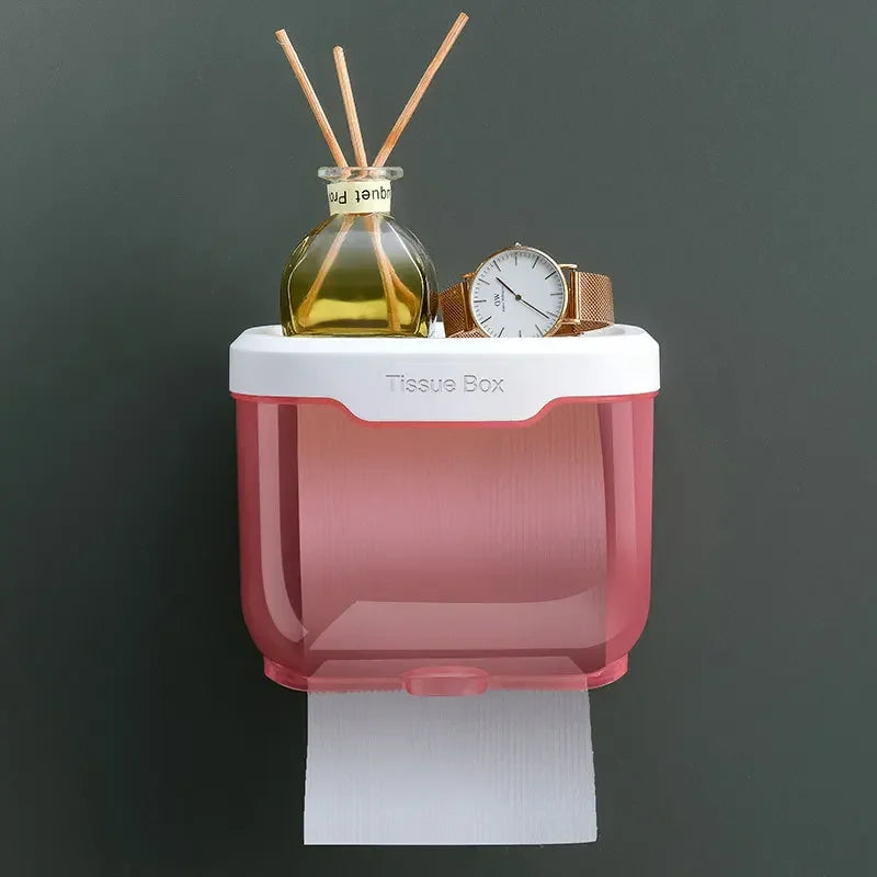 Stylish Wall Mount Toilet Paper Dispenser with Storage