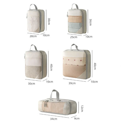 Compact Travel Storage Bag Set 5pc Waterproof