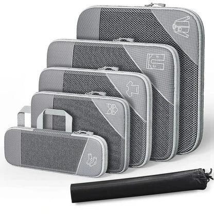Compact Travel Packing Cube Set 6pc Waterproof Bags