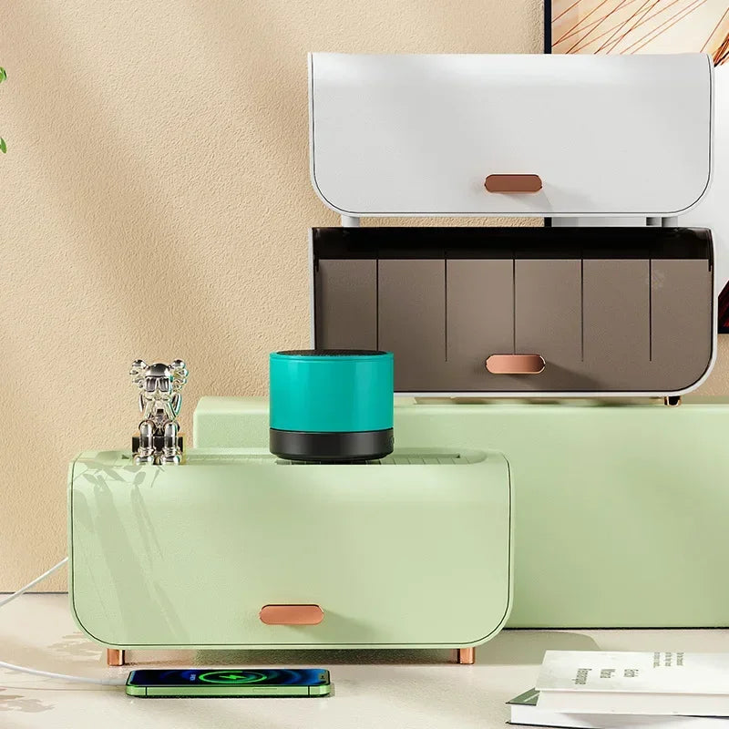 Protective Cable Storage Box with Lid for Home Office