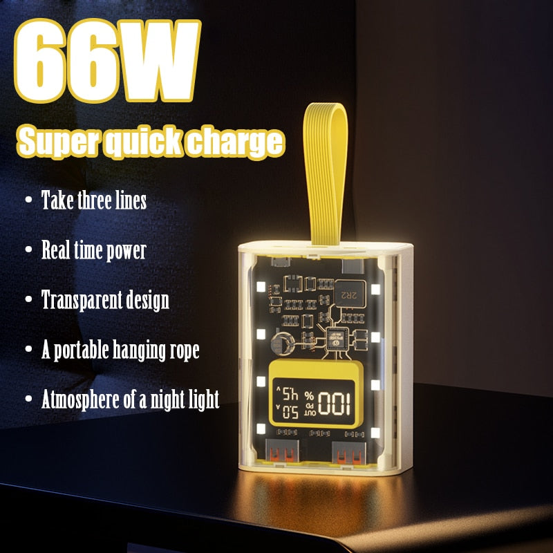 Clear Fast Charging Portable Power Bank