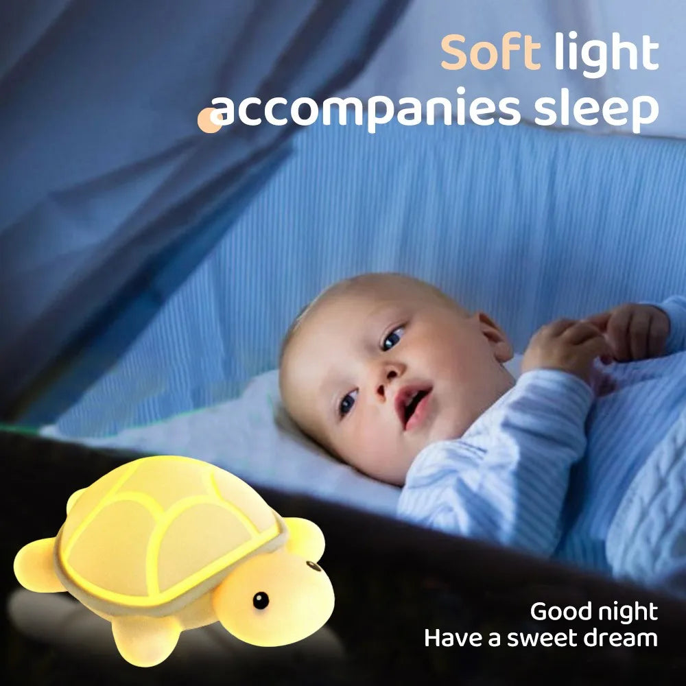 Adorable Turtle LED Night Lamp Soft Color Changing