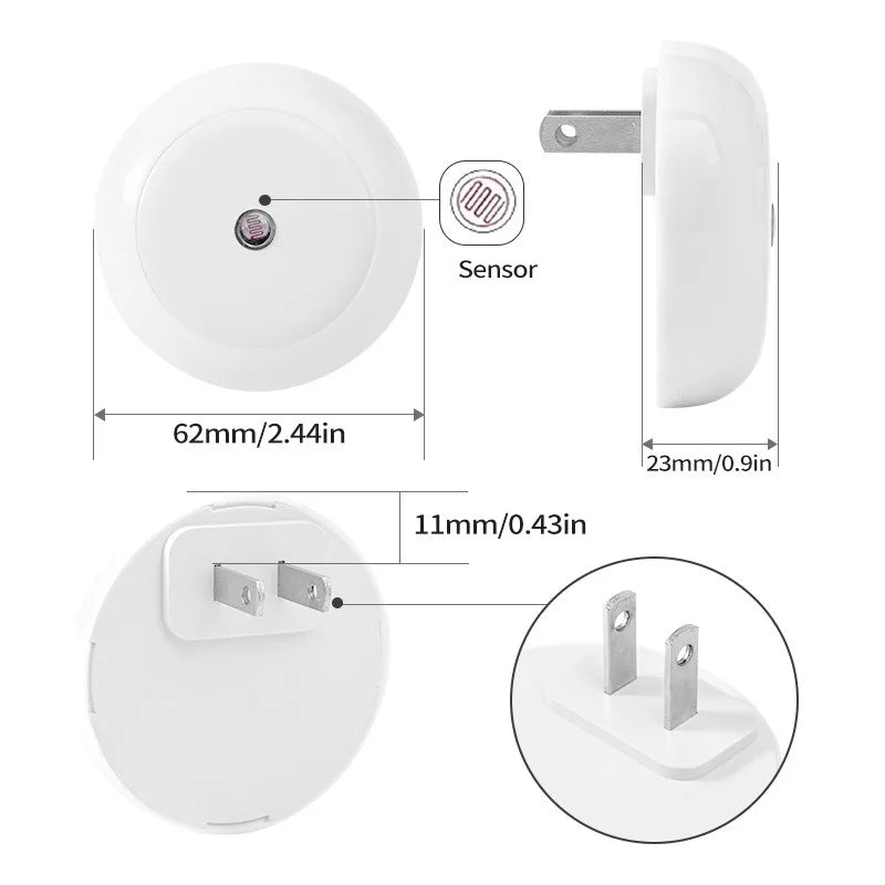 Smart LED Night Light with Auto Dimmer and Sensor