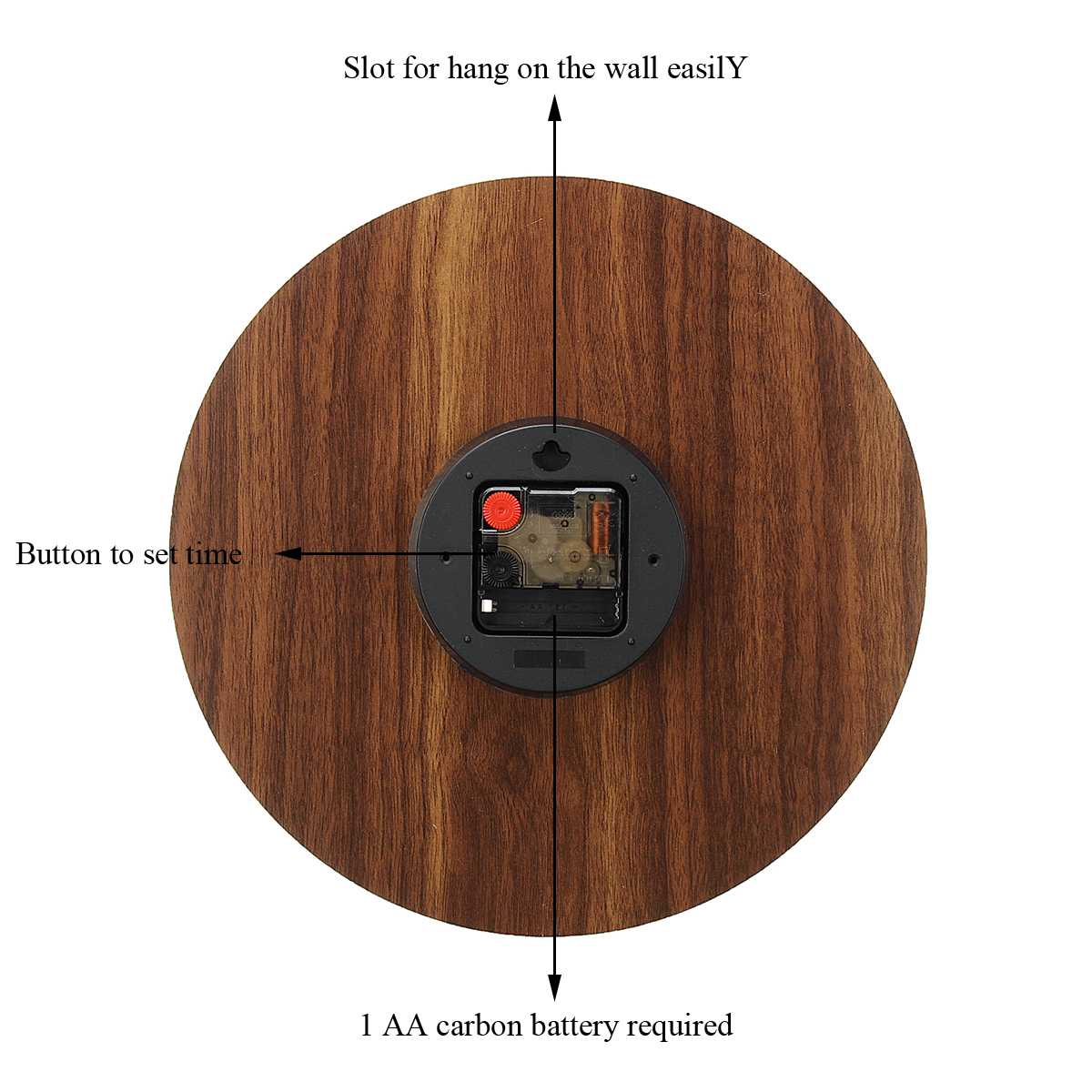 Quiet Modern Wooden LED Wall Clock