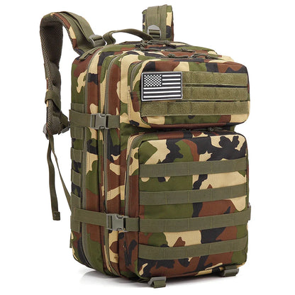 Durable 45L Tactical Backpack with Molle System - Khaki