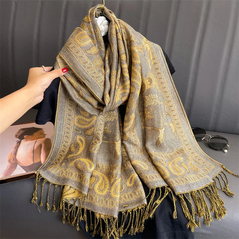 Soft Cashmere Women's Scarf Luxury Warm Print