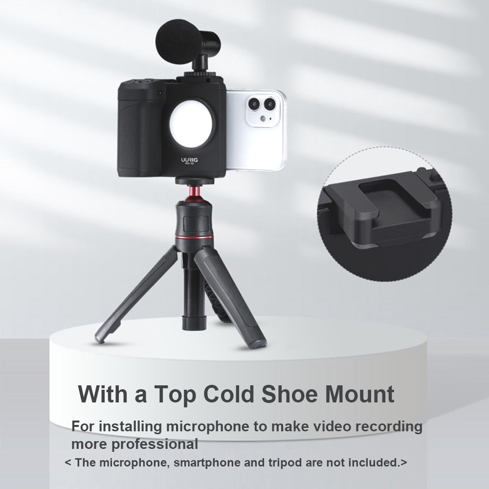 Compact LED Wireless Phone Grip Stabilizer