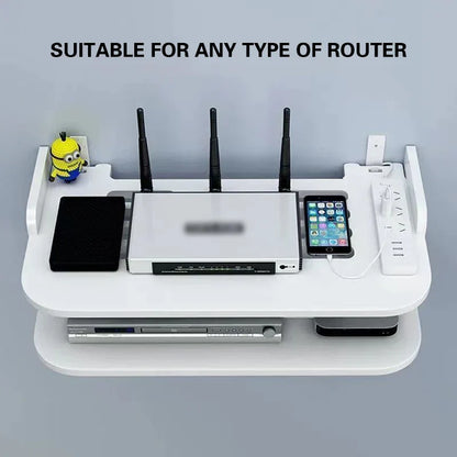 Wall Mount WiFi Router Shelf with Cable Management