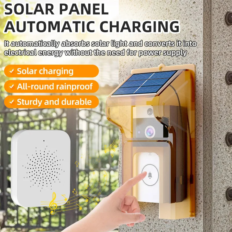 Wireless Solar Powered Wi-Fi Video Doorbell Camera