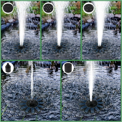 Water Fountain with 5 Spray Nozzles for Patio & Pond