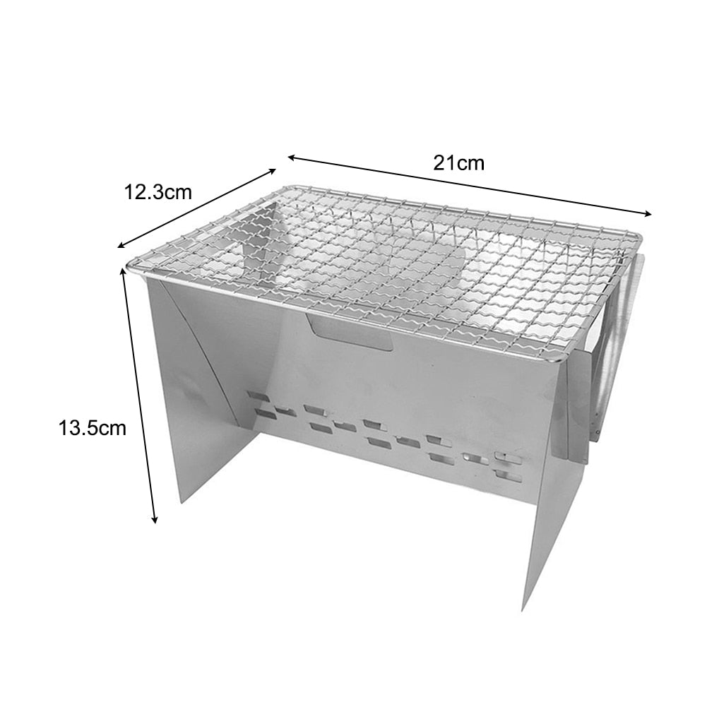 Compact Outdoor Collapsible Stainless Steel BBQ Grill