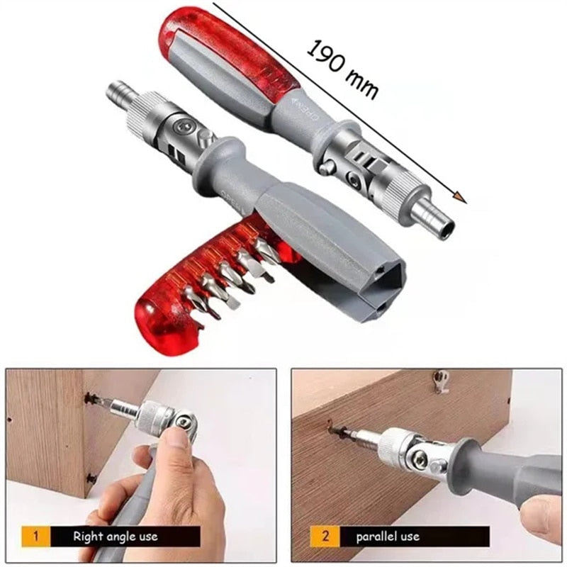 Compact Multi-Angle Ratchet Screwdriver Tool Set