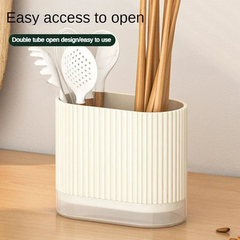 Space Saving Kitchen Cutlery Holder with Drain Tray