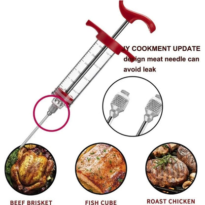Easy BBQ Meat Injector with Stainless Steel Tips