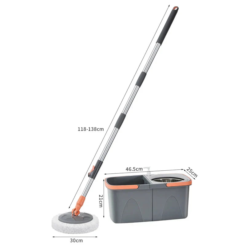 Dual Action Mop with 360° Spin Head and Long Handle