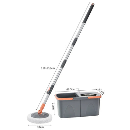 Dual Action Mop with 360° Spin Head and Long Handle