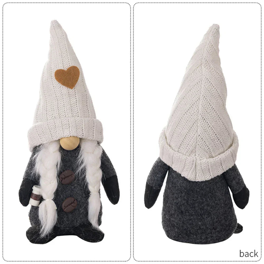 Cozy Nordic Coffee Gnome Figurines - Home Decor