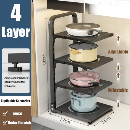 Space Saving Collapsible Tiered Corner Shelf