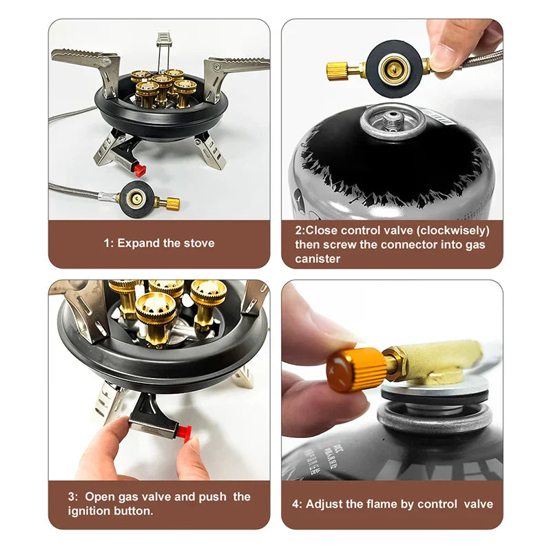 Portable Camping Gas Stove with Auto Ignition