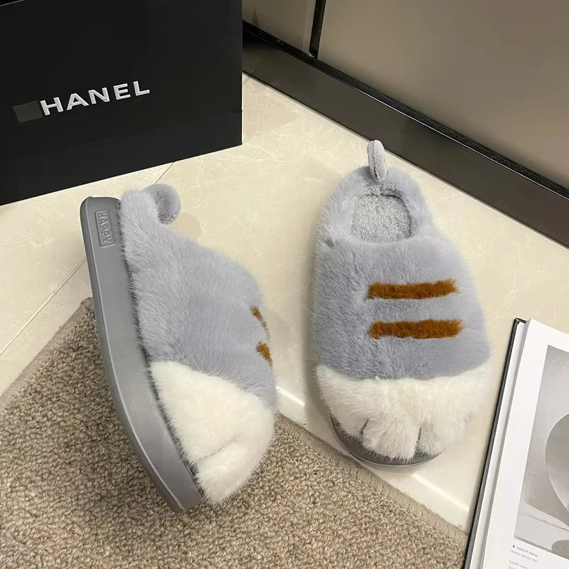 Cozy Cat Paw Slippers for Women Soft & Warm