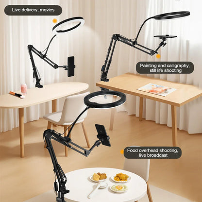 Portable LED Ring Light with Adjustable Arm