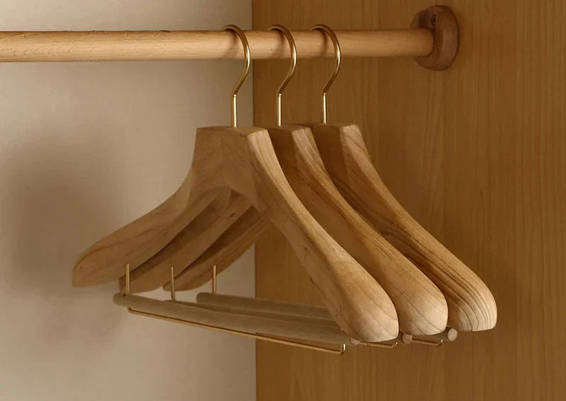 Sturdy Wooden Hangers with Extra Wide Shoulders for Clothes