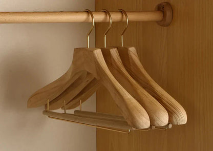 Sturdy Wooden Hangers with Extra Wide Shoulders for Clothes