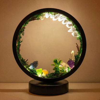 Beautiful Night Lamp with Green Crystal Accent