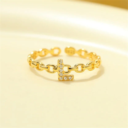 Delicate Diamond Initial Letter Ring