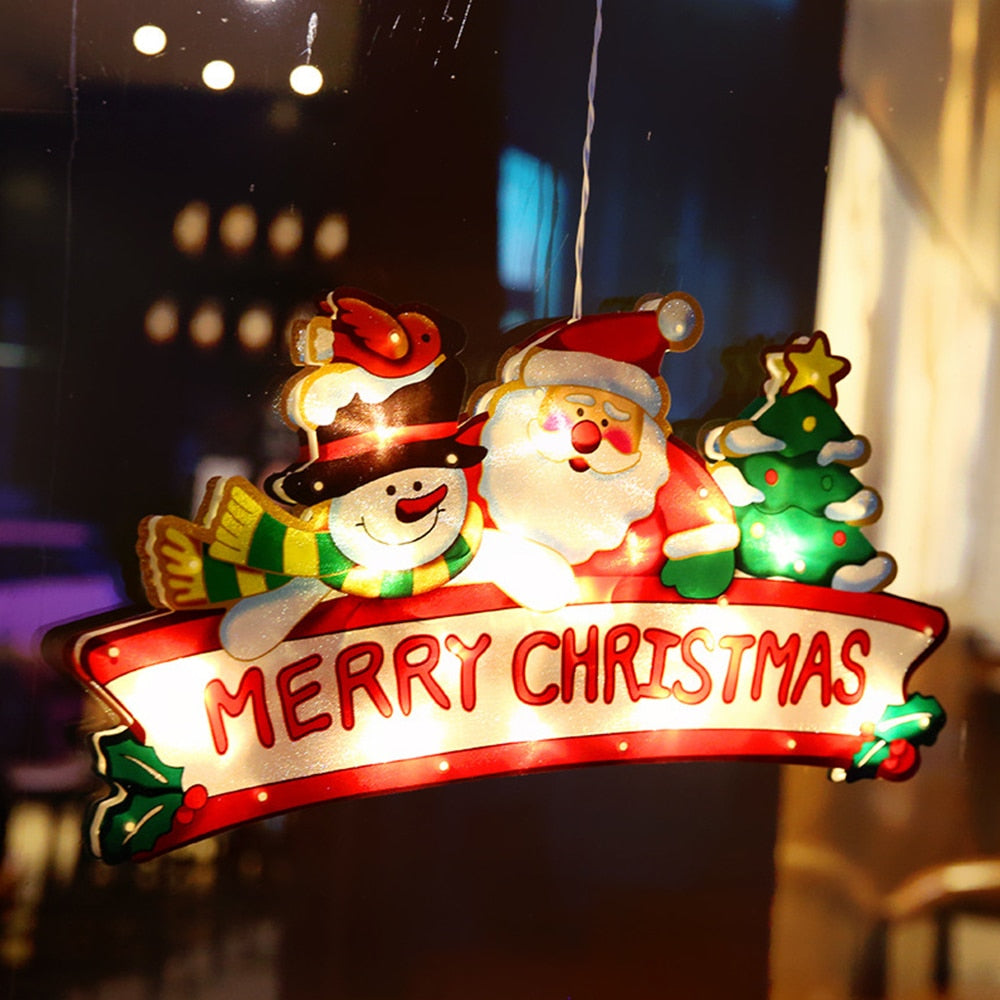 Colorful LED Christmas Window String Lights