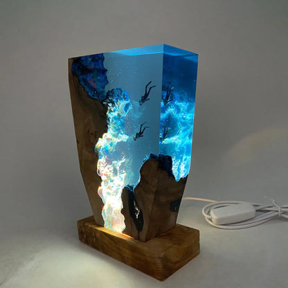Coastal Glow Modern LED Table Lamp with USB Charger