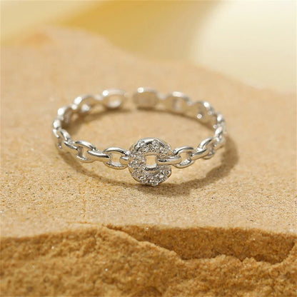 Delicate Diamond Initial Letter Ring