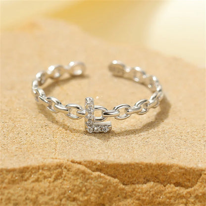 Delicate Diamond Initial Letter Ring