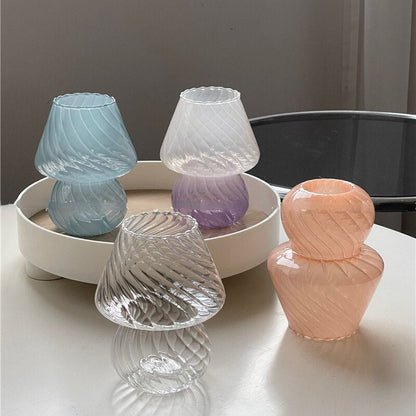 Scandinavian Blue Stripe Glass Vase