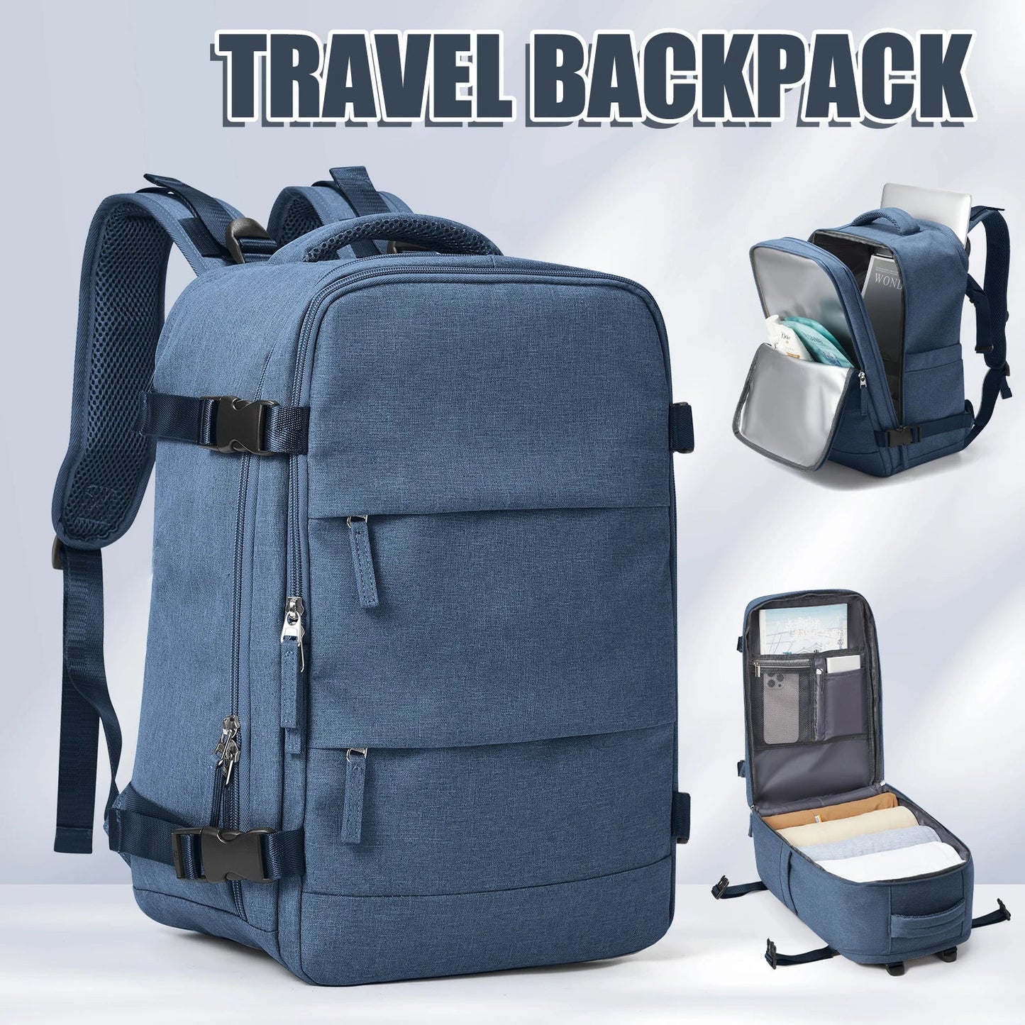 Waterproof Travel Backpack with Laptop Sleeve & Storage