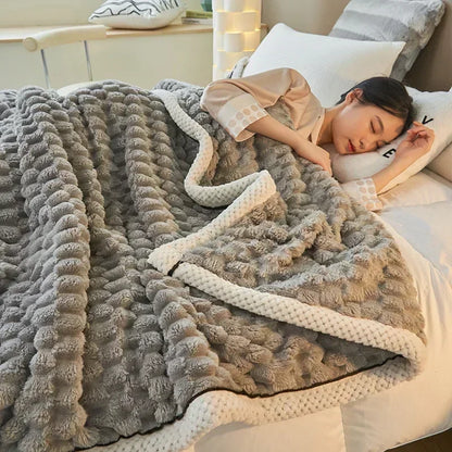 Soft Fuzzy Velour Blanket for Bed and Sofa