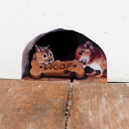 Funny Mouse Hole Wall Decals