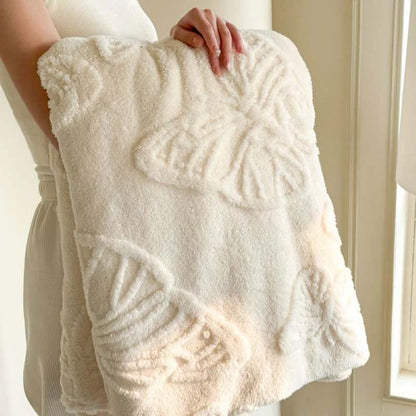 Cozy Plush Blanket with 3D Butterfly Pattern