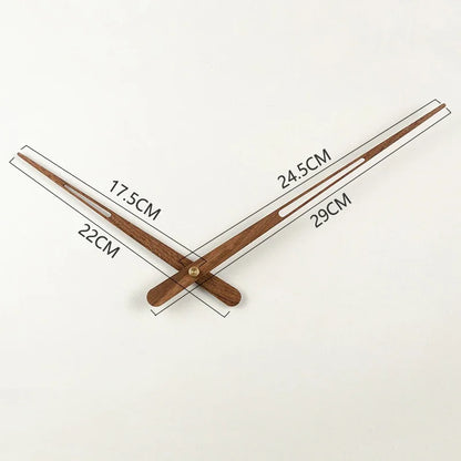 Big Wooden Wall Clock with Natural Walnut Finish