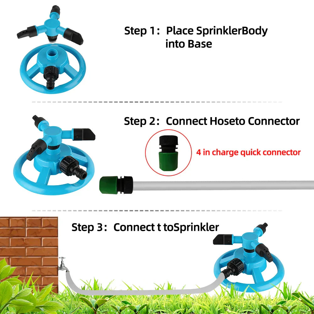 Efficient 360° Rotating Lawn Sprinkler System