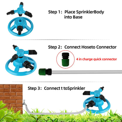 Efficient 360° Rotating Lawn Sprinkler System