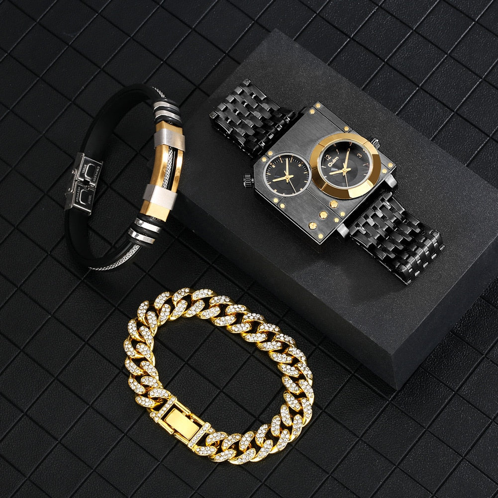 Stylish Quartz Square Watch Box Set